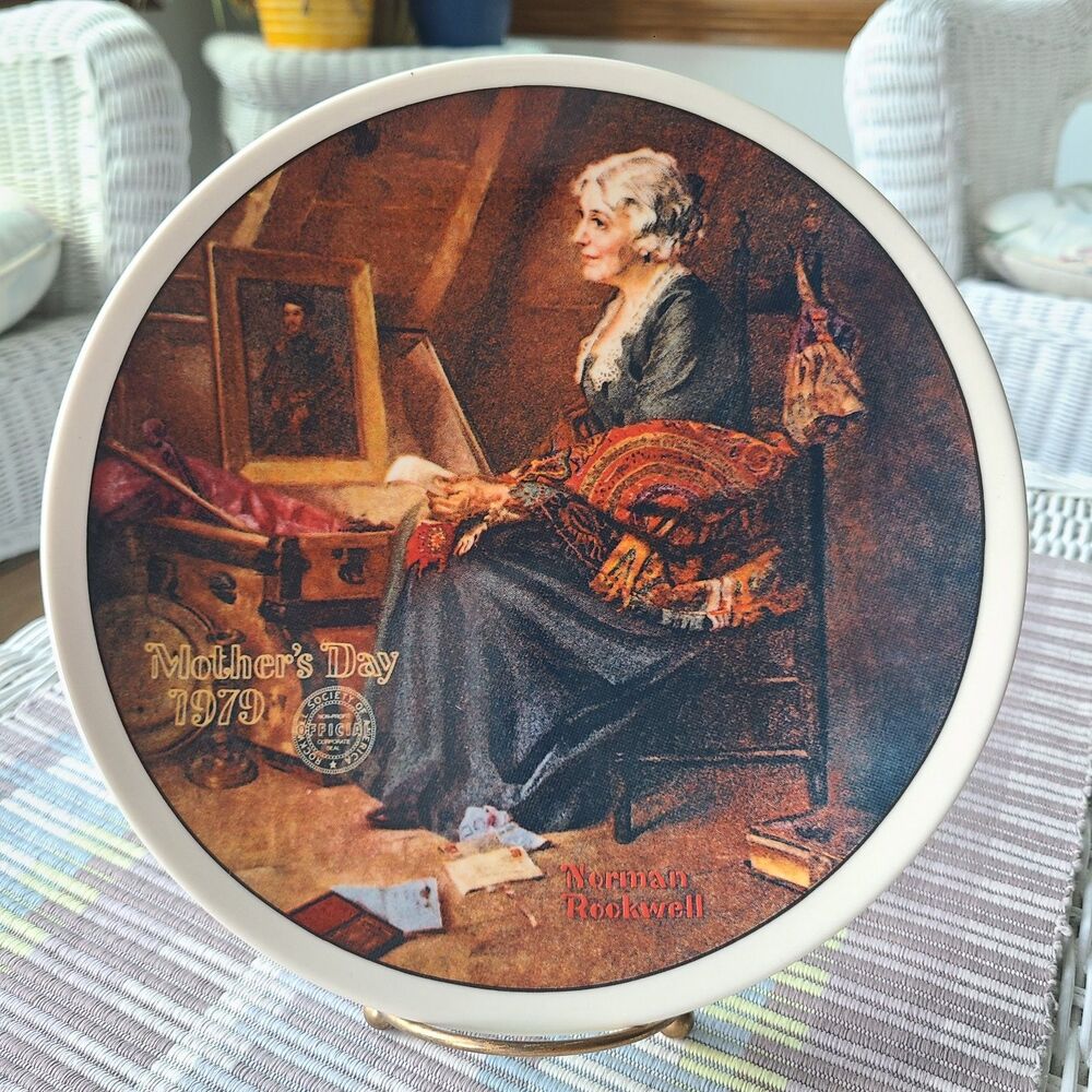 Vintage Norman Rockwell Mother's Day 1979 "Reflections" Knowles Collector Plate